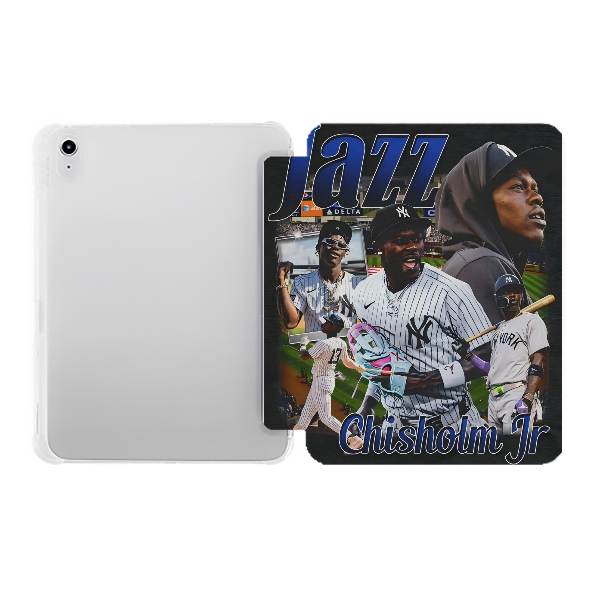 Jazz Chisholm Jr. 55 Premium Tri-Fold PU Leather & Silicone IPad Case With Pencil Slot – Fits 9.5,10.5,10.9 – Adjustable Stand, Slim, Protective